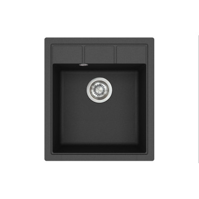 Кам'яна кухонна мийка Aquasanita Nova SQN100 W Black Metallic 601 Чорний металік