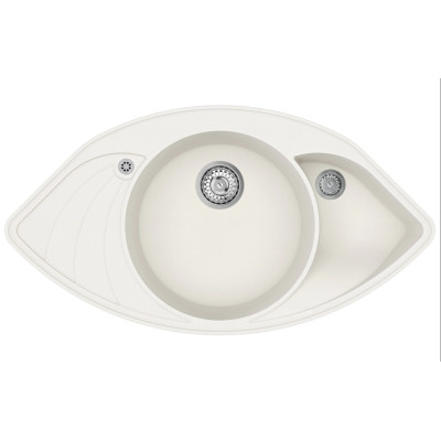 Кам'яна кухонна мийка Aquasanita Papillon SCP151 AW Alba 710 Білий
