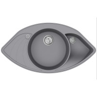 Каменная кухонная мойка Aquasanita Papillon SCP151 AW Alumetallic 202 Серый металлик