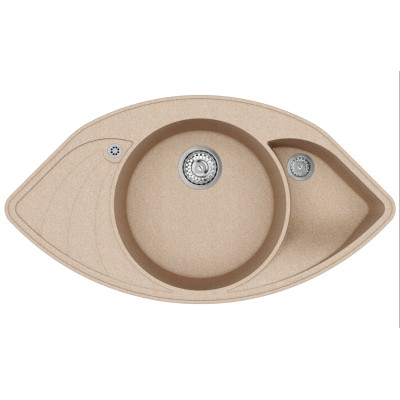 Кам'яна кухонна мийка Aquasanita Papillon SCP151 AW Beige 110 Бежевий