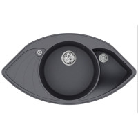 Кам'яна кухонна мийка Aquasanita Papillon SCP151 AW Graphite 222 Графіт