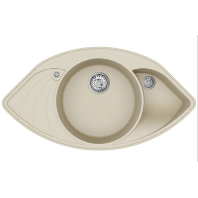 Каменная кухонная мойка Aquasanita Papillon SCP151 AW Silica 111 Бежевый