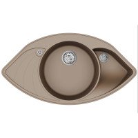 Кам'яна кухонна мийка Aquasanita Papillon SCP151 AW Warm Mocha 114 Коричневий