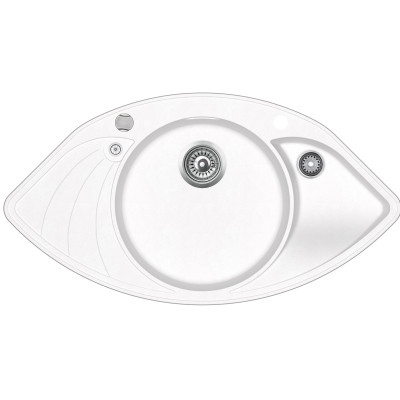 Кам'яна кухонна мийка Aquasanita Papillon SCP151 AW Alba 710 Білий