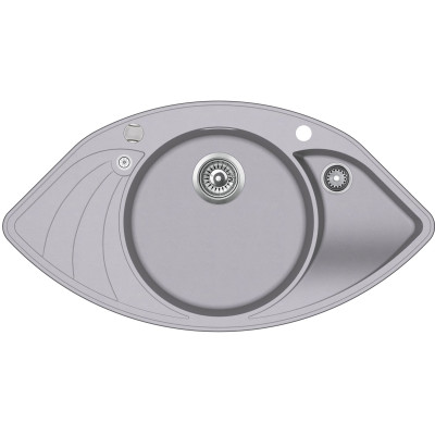 Кам'яна кухонна мийка Aquasanita Papillon SCP151 AW Alumetallic 202 Сірий металік