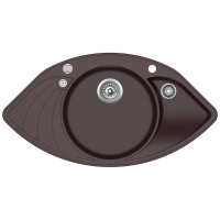 Каменная кухонная мойка Aquasanita Papillon SCP151 AW Cerrus 120 Темно-коричневый