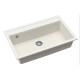 Каменная кухонная мойка Aquasanita Quadro SQQ103 Alba 710 Белый