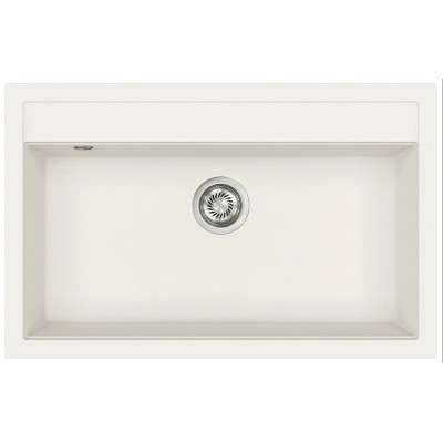 Каменная кухонная мойка Aquasanita Quadro SQQ103 Alba 710 Белый