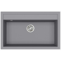 Каменная кухонная мойка Aquasanita Quadro SQQ103 Alumetallic 202 Серый металлик