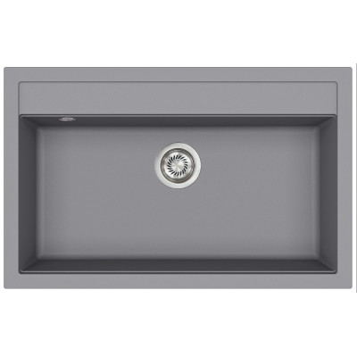 Каменная кухонная мойка Aquasanita Quadro SQQ103 Alumetallic 202 Серый металлик