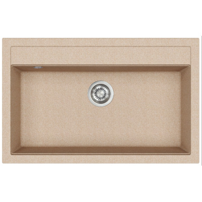 Каменная кухонная мойка Aquasanita Quadro SQQ103 Beige 110 Бежевый
