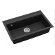 Каменная кухонная мойка Aquasanita Quadro SQQ103 Black metallic 601 Черный металлик