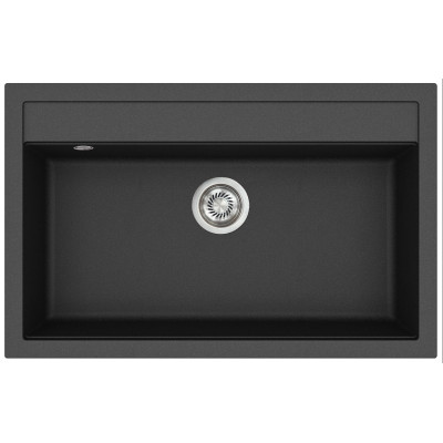 Каменная кухонная мойка Aquasanita Quadro SQQ103 Black metallic 601 Черный металлик