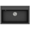 Каменная кухонная мойка Aquasanita Quadro SQQ103 Black metallic 601 Черный металлик