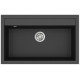 Каменная кухонная мойка Aquasanita Quadro SQQ103 Black metallic 601 Черный металлик