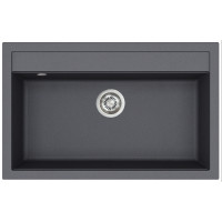 Кам'яна кухонна мийка Aquasanita Quadro SQQ103 Graphite 222 Графіт