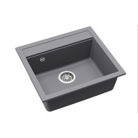 Каменная кухонная мойка Aquasanita Quadro SQQ100 W Alumetallic 202 Серый металлик