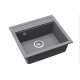 Каменная кухонная мойка Aquasanita Quadro SQQ100 W Alumetallic 202 Серый металлик