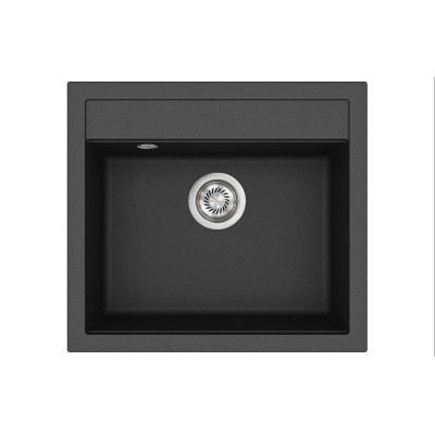 Кам'яна кухонна мийка Aquasanita Quadro SQQ100 W Black Metallic 601 Чорний металік
