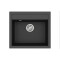 Кам'яна кухонна мийка Aquasanita Quadro SQQ100 W Black Metallic 601 Чорний металік
