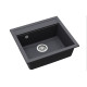 Кам'яна кухонна мийка Aquasanita Quadro SQQ100 W Graphite 222 Графіт