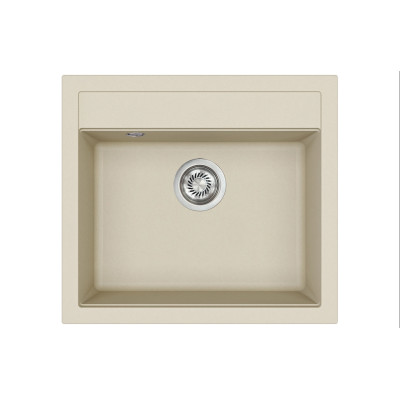 Кам'яна кухонна мийка Aquasanita Quadro SQQ100 W Silica 111 Бежевий