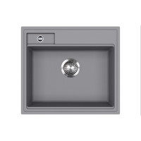 Каменная кухонная мойка Aquasanita Quadro SQU100 Alumetallic 202 Серый металлик