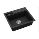 Каменная кухонная мойка Aquasanita Quadro SQU100 Black metallic 601 Черный металлик
