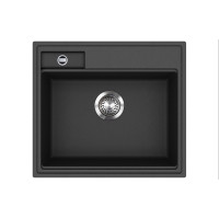 Каменная кухонная мойка Aquasanita Quadro SQU100 Black metallic 601 Черный металлик