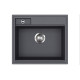 Каменная кухонная мойка Aquasanita Quadro SQU100 Graphite 222 Графит