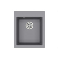 Каменная кухонная мойка Aquasanita Simplex SQS100 W Alumetallic 202 Серый металлик