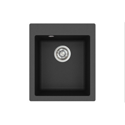 Кам'яна кухонна мийка Aquasanita Simplex SQS100 W Black Metallic 601 Чорний металік