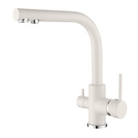 Кухонный каменный смеситель Aquasanita Akvaduo 2663L Alba 710 Белый с подключением к фильтрованной воде
