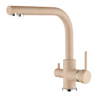 Кухонный каменный смеситель Aquasanita Akvaduo 2663L Beige 110 Бежевый с подключением к фильтрованной воде