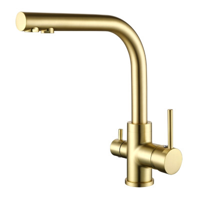 Кухонный смеситель Aquasanita Akvaduo 2663L Gold G Золото PVD с подключением к фильтрованной воде