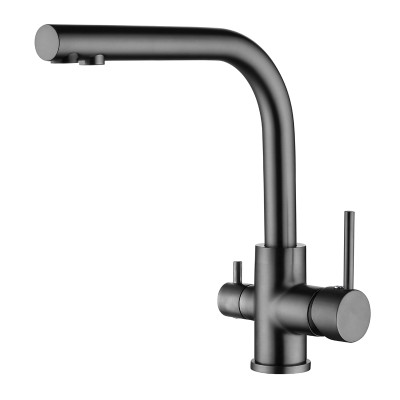Кухонный смеситель Aquasanita Akvaduo 2663L Graphite T Графит PVD с подключением к фильтрованной воде