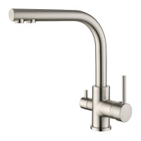 Кухонный смеситель Aquasanita Akvaduo 2663L Steel 002 Нержавеющая сталь с подключением к фильтрованной воде