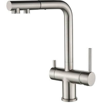 Кухонный смеситель Aquasanita Akvaduo Plus 2683 Brushed Nikel 002 Нержавеющая сталь с подключением к фильтрованной воде