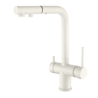 Кухонний кам'яний змішувач Aquasanita Akvaduo Plus 2683 Alba 710 Білий з підключенням до фільтрованої води