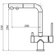 Кухонный каменный смеситель Aquasanita Akvaduo Plus 2683 Black Metallic 601 Черный с подключением к фильтрованной воде