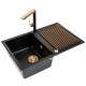Кухонный каменный смеситель Aquasanita CANTUS 7083 C Black metallic copper 601 Черный маталлик, медь