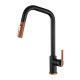 Кухонный каменный смеситель Aquasanita MATENO 7023 C Black metallic copper 601 Черный маталлик, медь