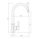 Кухонний змішувач Aquasanita Sabia Grace 5523JG Glossy White 700 Хром