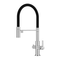 Кухонный смеситель Aquasanita SOIFOS 7763 Steel 002 Нержавеющая сталь с подключением к фильтрованной воде Кухонный смеситель Aquasanita SOIFOS 7763 Steel 002 Нержавеющая сталь с подключением к фильтрованной воде