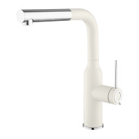 Кухонний кам'яний змішувач Aquasanita SUPRA 5383 Alba 710 Білий