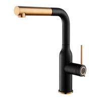 Кухонний кам'яний змішувач Aquasanita SUPRA 5383 C Black metallic copper 601 Чорний металік, мідь