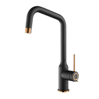 Кухонний кам'яний змішувач Aquasanita UNUS 5033 C Black metallic copper 601 Чорний металік, мідь