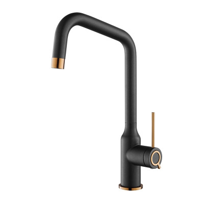 Кухонный каменный смеситель Aquasanita UNUS 5033 C Black metallic copper 601 Черный маталлик, медь