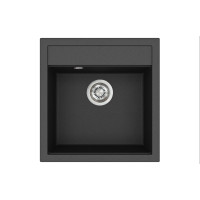 Кам'яна кухонна мийка Aquasanita Tesa SQT100 W Black Metallic 601 Чорний металік