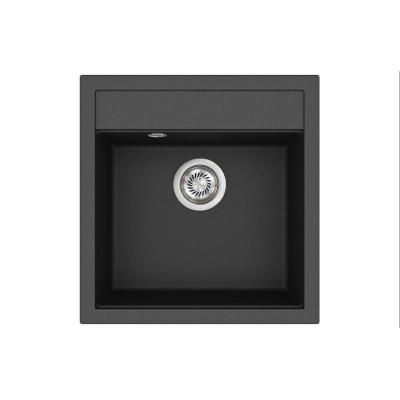 Каменная кухонная мойка Aquasanita Tesa SQT100 W Black Metallic 601 Черный металлик